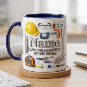 Personalized Engineer Mug 3D, Faux 3D Effect Dad Life Coffee Cup