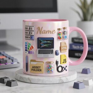 Web Design Mug 3D, Designer Coffee Mug, Faux 3D Mug, Web Developer Gift, Creative Work Mug, Daily Mug