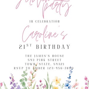 Pink Garden Party Invite Template