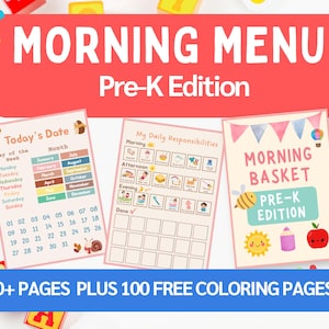 Cozy Morning Menu Printable | Preschool & Kindergarten Homeschool (Digital Download)