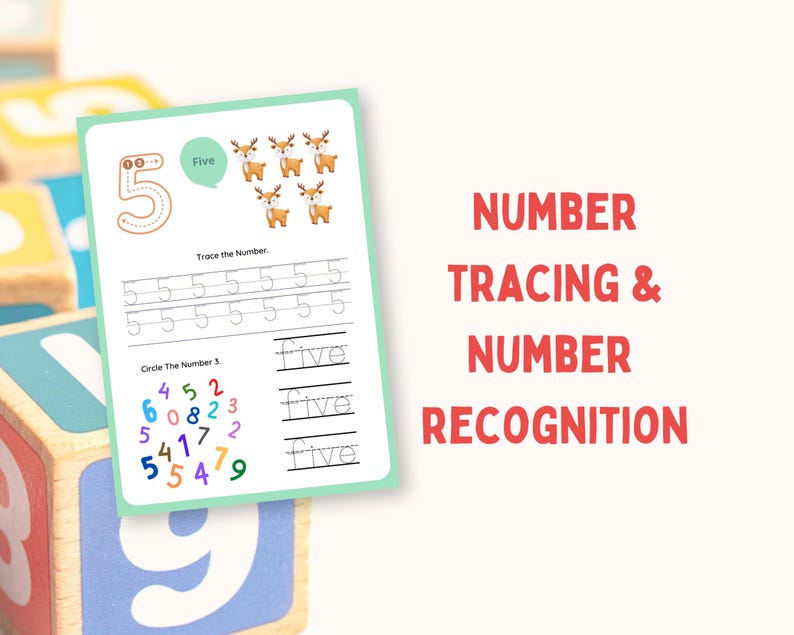 Alphabet and Number Tracing Worksheets Preschool Handwriting Practice ...