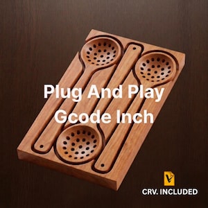 Archivo CNC Vectric CRV: Juego de cucharas de espumador artesanales anidadas para VCarve y Aspire