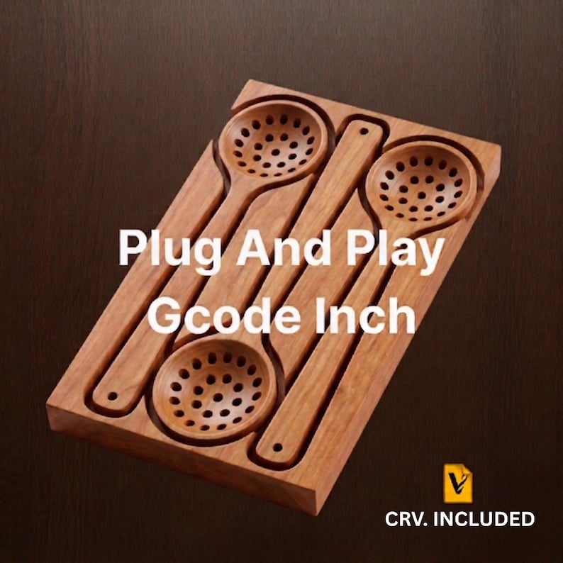 CNC File Vectric CRV: Nested Artisan Skimmer Spoon Set for VCarve & Aspire image 1
