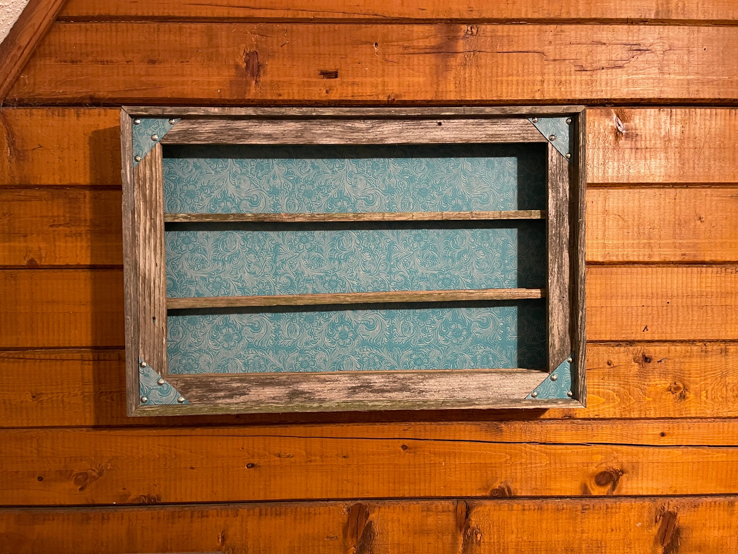 Belt Buckle Display Case - holds 15 buckles-Turquoise