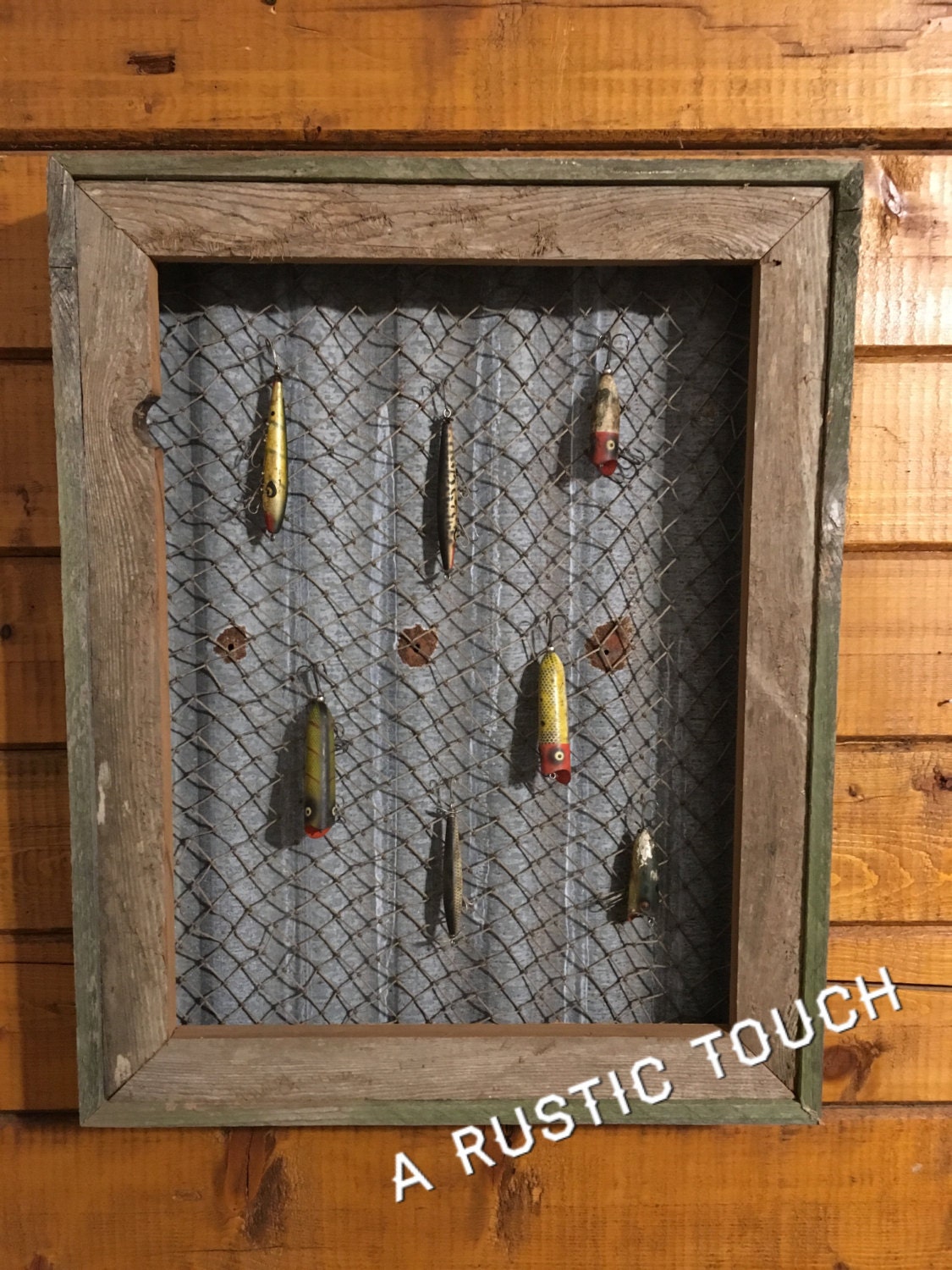 Display Case Wall Cabinet - Keychain Display Case, Fishing Lures Baits Display Case, Pocket Watches Display Case - Oak Finish - Great for Living