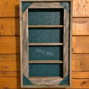 Belt Buckle Display Case - holds 8 buckles - Teal