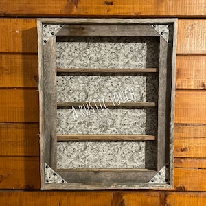 Belt Buckle Display Case - holds 12 buckles - vintage gray