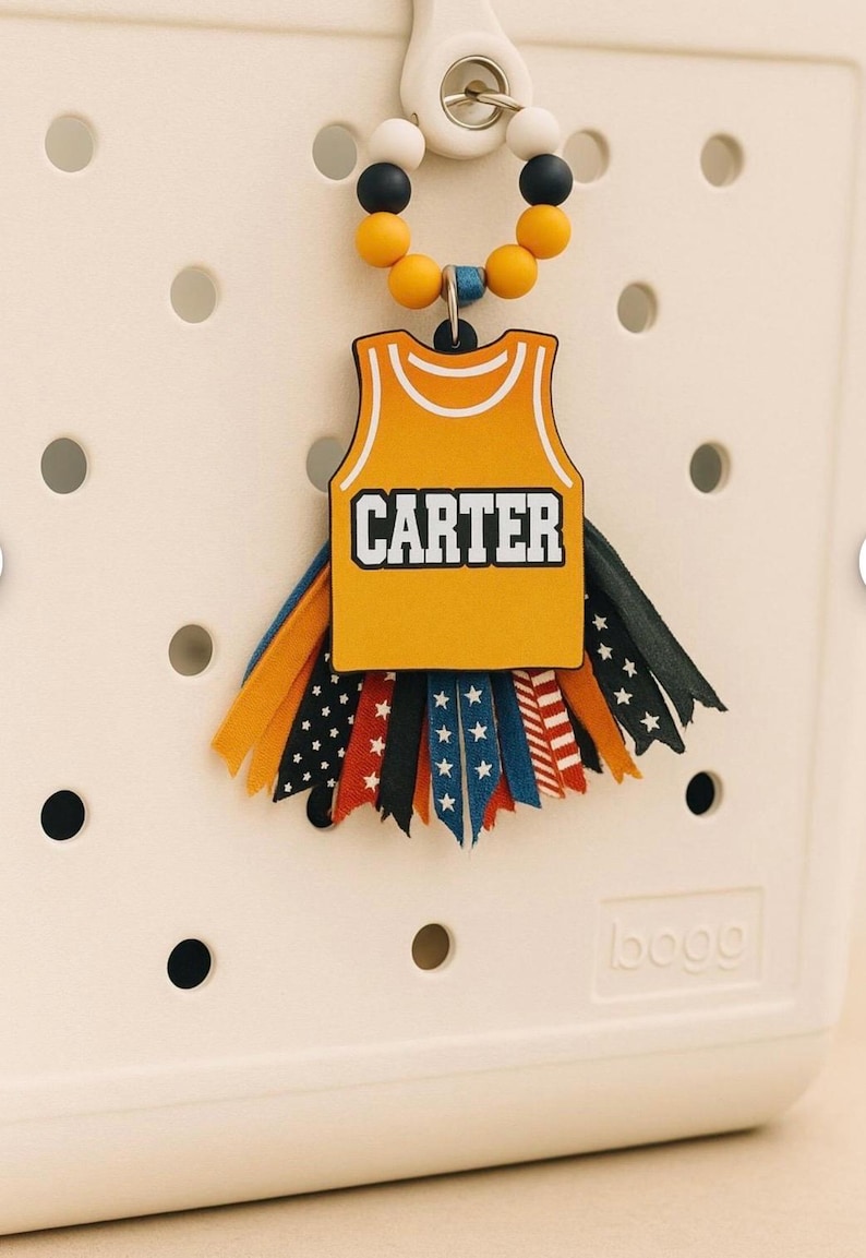 Personalized Sports Bag Tag | Custom Name Keychain | Team Gift | Bogg Bag Accessory image 8