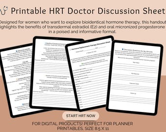HRT Arztbesuchsplaner: Bioidentische Hormontherapie-Tracker (druckbare PDF-Datei)