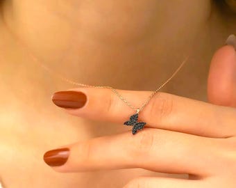 Butterfly Necklace 925 Sterling Silver Chain