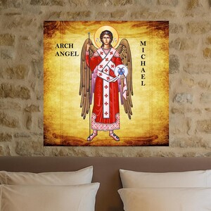 Saint Michael the Archangel Icon,Marble Icon,Handmade,Baptism gift,Christian Icon