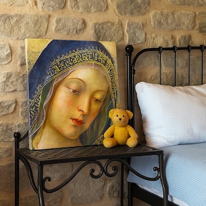 Madonna della Pace,Fresco on Antique Marble,Virgin Mary