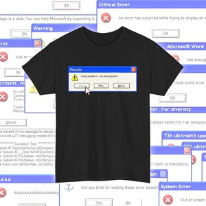 Kritische Fehler Nachricht Unisex T-Shirt, Programmierer Geschenk, Coding Shirt, Computer Science Top, IT Witz T-shirt