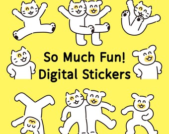 Kawaii Mood Stickers | Goodnotes Digital Planner, PNG (Digital Download)