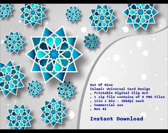 Set Of Nine Islamic Universal Card Design For Your Canva