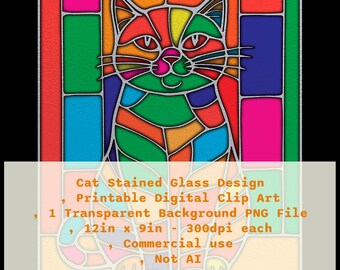 Cat Stained Glass Design