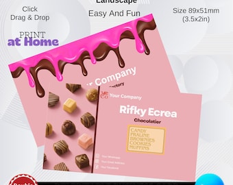 Chocolate Shop Business Card Template | Modern Minimal Canva Design (Digital Download