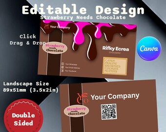 Editable Chocolate Business Card Template – Minimalist Design (Digital Download)