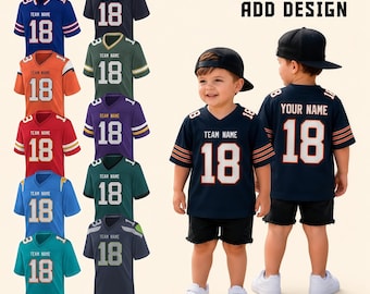 Custom Chicago Football Jersey Personalized Name & Number, Family Shirts, Team Uniform for Men Women Kid Youth Fan Gifts