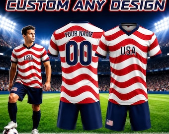 Custom USA 2026 Soccer Jersey Personalized Name Number Team Uniform for Men Women Youth