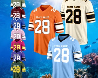 Custom Football Team Jersey Personalized Name Number Logo Birthday Gift for Him Her