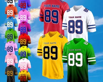 Custom Football Jersey Personalized Name Number for Men Women Fans Lovers Team Logo Uniform