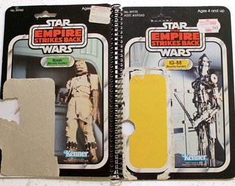 Bounty Hunters IG-88 and Bossk Recycled Vintage Star Wars ESB Notebook/Journal