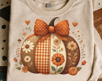 Preppy Floral Fall Pumpkin png, Pumpkin Lace png, Trendy Fall png, Autumn png, Coquette Fall png, Pumpkin Spice Png, Tis The Season