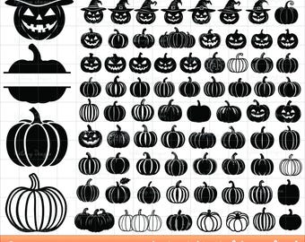 Pompoen SVG-bundel, Jack-o-Lantern SVG, pompoen PNG, Halloween clipart, herfst gesneden bestanden, herfst vectoren, gesneden pompoen clipart Halloween SVG