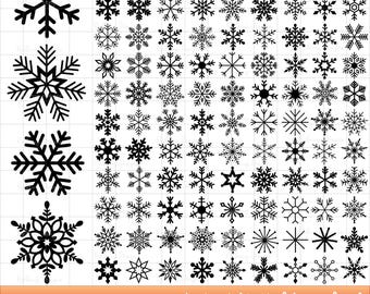Sneeuwvlok SVG-bundel, winter SVG, sneeuwvlok Png, sneeuwvlok clipart, kerst Svgs, eenvoudige sneeuwvlok vectoren, sneeuw Svg Pack, sneeuw tekeningen