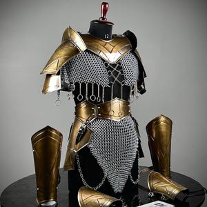 Brave Lady Armor, Full‑Size Medieval Armor Suit | Brown Buff Finish | LARP & Cosplay