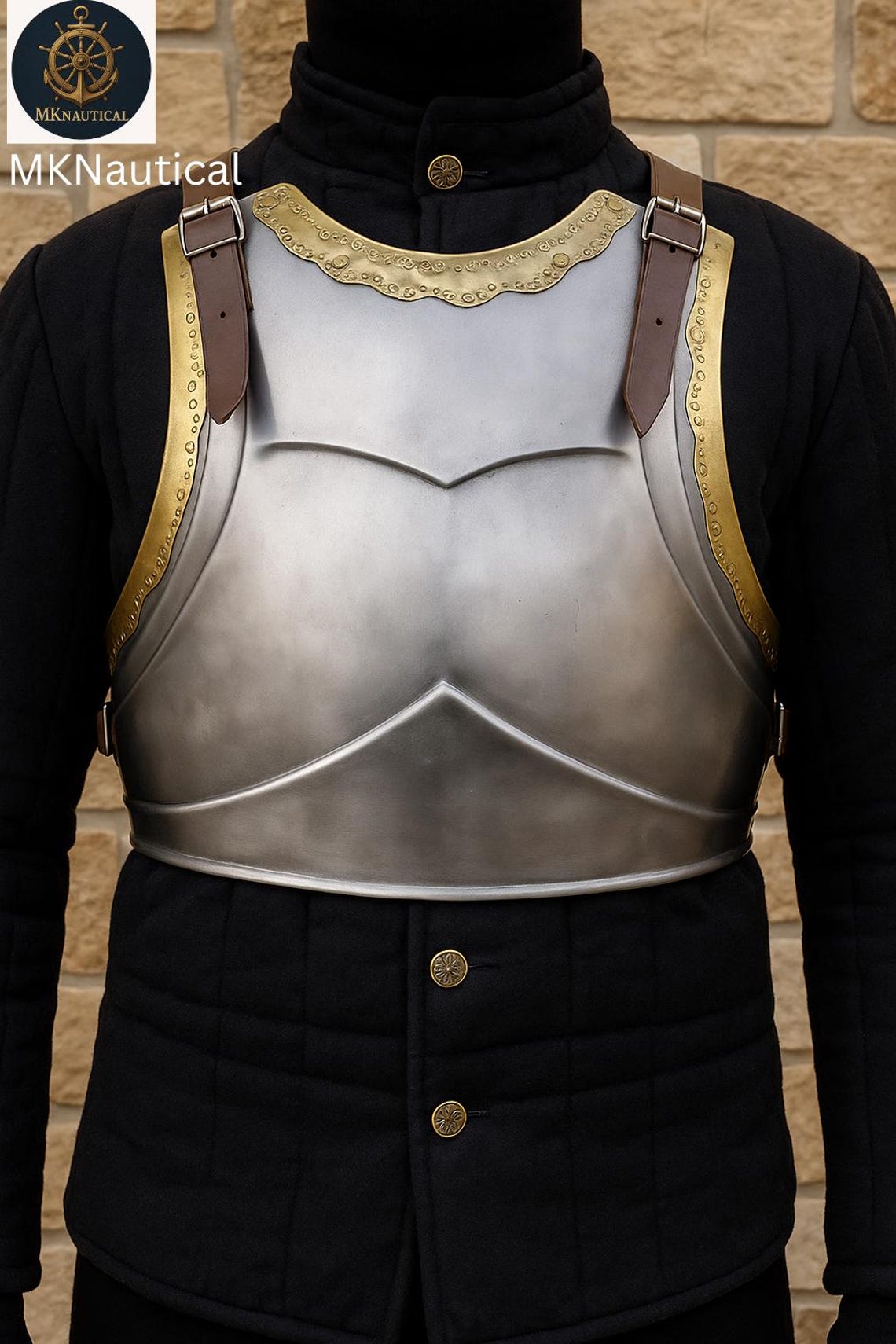 Medieval Cuirass Armor – Steel Breastplate & Backplate With Brass Trim ...