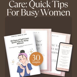 30 Days of Self-Care For Busy Women| Digital ebook For Wellness & Mindfulness| Printable Wellness Journal| Daily Affirmations