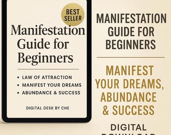Manifestation Guide for Beginners | Law of Attraction eBook | Manifest Your Dreams, Abundance & Success | Digital Download