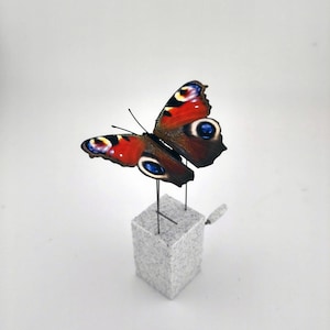 Peacock Butterfly Automata (Aglais io) -  Flapping Kinetic Mechanical Toy Collectible