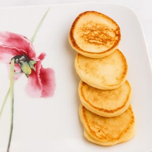 Sweet cheese pancakes recipe. delicious decadent sweet side dish or desert. download