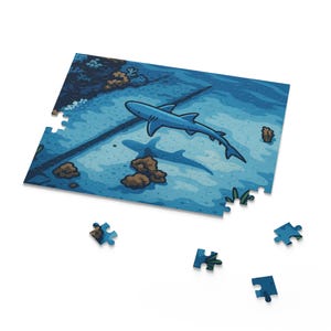 Jigsaw Puzzle (120-500 Piece) - Shark Sighting in Maui Hawaii, Divers and Beach Goers Gift, Family Game Night Activity, Fish Experts, Ocean