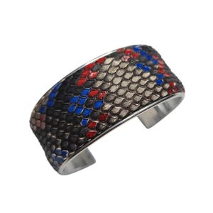 Genuine Phython Bracelet 2.8 cm Natural Sanca Bracelet Red Blue