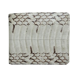 Genuine Cobra Snake Wallet Bifold Classic Gray Brown Mens Wallet