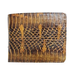 Mens Bifold Snake Wallet Rodeo Brown Cobra Wallet