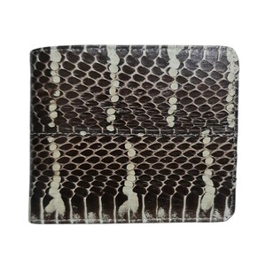 Genuine Gold Ringed Cat Snake Wallet, Bifold Design with Card Slots