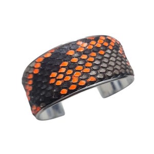 Echte python armband 2,8 cm Natuurlijke Sanca armband Oranje Stabilo