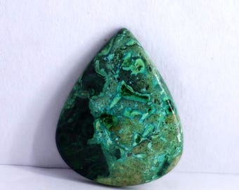 Brilliant Top Grade Quality 100% Natural Azurite Malachite Chrysocolla Cabochon Loose Gemstone, Pear Shape 54 Ct. 38X30X5 For Jewelry Making