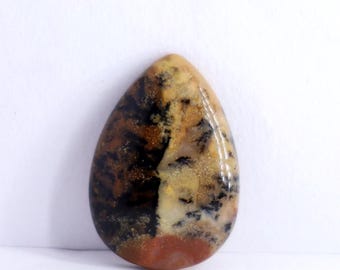 Brilliant Top Grade Quality 100% Natural Honey Dendrite Agate Cabochon Loose Gemstone, Pear Shape 48 Ct. 36X25X6 mm For Jewelry Making Stone
