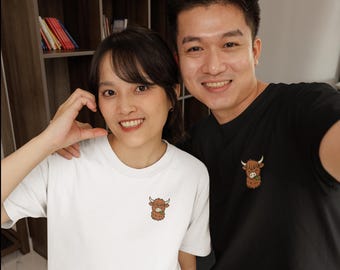 Bonita camiseta con estampado de vaca de las Tierras Altas, ideal como regalo para amantes de Escocia, unisex, con un divertido diseño de vaca.