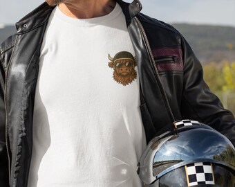 Camiseta de motociclista Born to Ride: camiseta unisex de jersey de algodón
