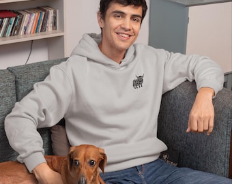 Sudadera con capucha de forro polar de vaca nativa de las Tierras Altas: un jersey acogedor para el invierno