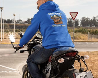 Sudadera con capucha de polar Born to Ride: sudadera acogedora con estampado de vaca