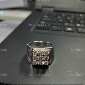 3Ct Round Cut Moissanite Men&#39;s Ring /Men&#39;s Wedding Engagement Ring /14k White Gold Plated Ring /Men&#39;s Moissanite Ring