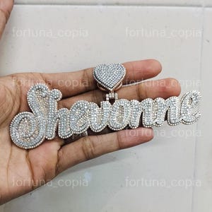 Round Cut Moissanite Customize Name Pendant/ Men&#39;s Charm Pendant Pure Solid 925 Sterling Silver Pendant /Customize Diamond Pendant